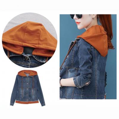 ÁO KHOÁC JEAN NỮ PHỐI NÓN CAM - NK331
